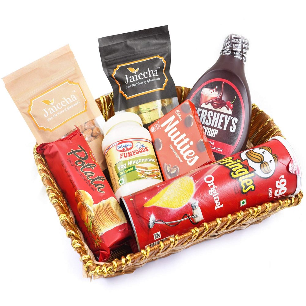 Jaiccha Ghasitaram Diwali - Basket of 7 Goodies |Diwali,Holi,Rakhi,Valentine,Christmas,Birthday,Anniversary,Gift for Her,Him,Mothers Day,Fathers Day|