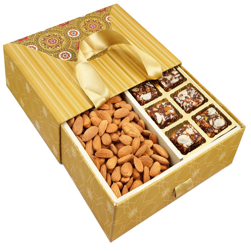 Ghasitaram Gifts Diwali Gifts - Bag Box with Almonds and Sugarfree Bites |Diwali,Holi,Rakhi,Valentine,Christmas,Birthday,Anniversary,Gift for Her,Him,Mothers Day,Fathers Day|