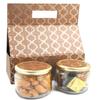 Ghasitaram Gifts Diwali Gifts - 2 Jars Bag Box of Assorted Bites and Barbeque Cashews |Diwali,Holi,Rakhi,Valentine,Christmas,Birthday,Anniversary,Gift for Her,Him,Mothers Day,Fathers Day| view 1
