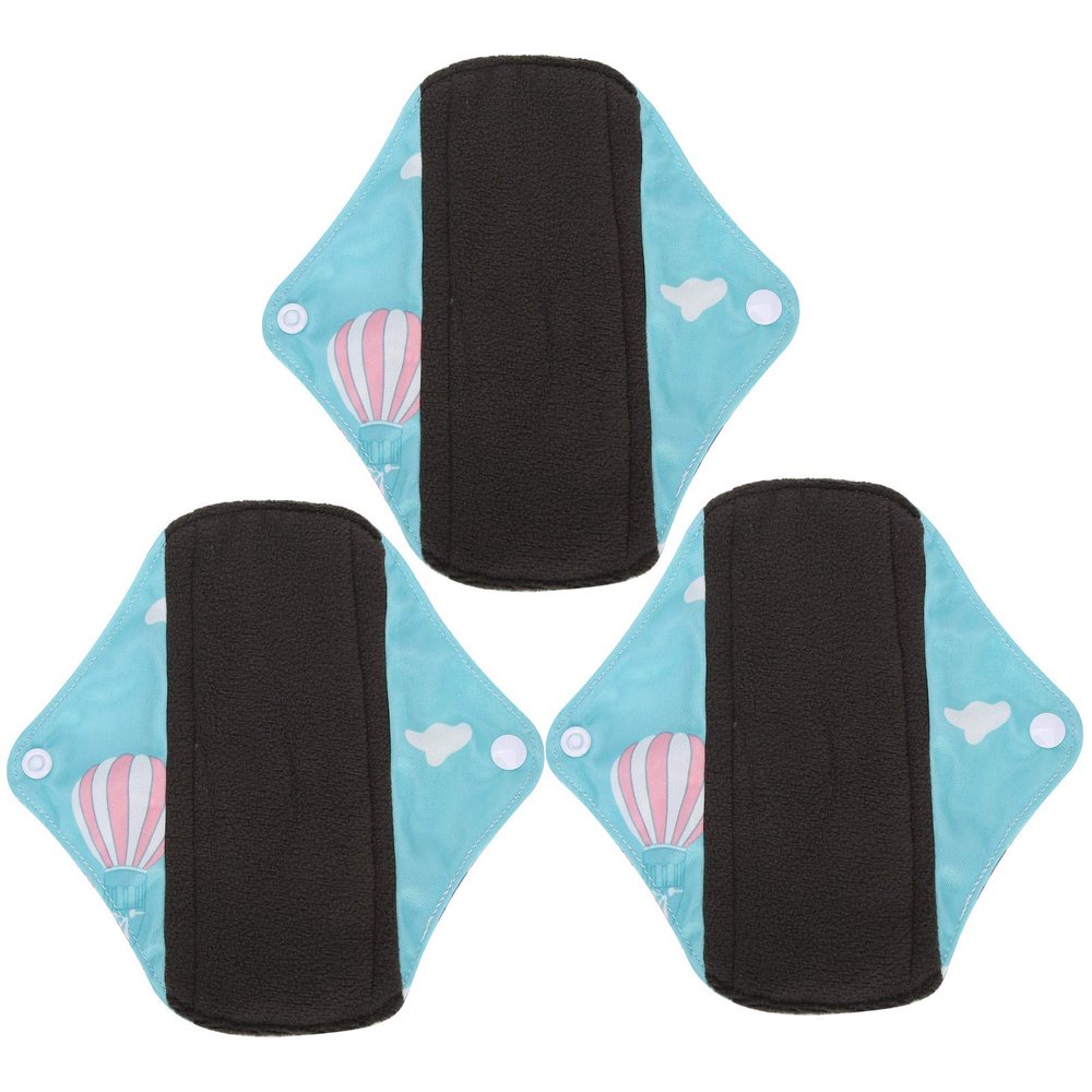 3pcs Reusable Sanitary Pads - Cloth Sanitary Towels Washable Sanitary Towels Pads - Super-Absorbent Menstrual Absorbent Pads for Women Teens(S01)