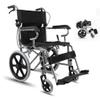 Ultra Lightweight Transport Wheelchair Flip Back Desk Arms, Folding Transport Chair with Foot Rests Wheel Chair for Elderly Disabled, Travel and Storage view 1