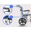 Ultra Lightweight Transport Wheelchair Flip Back Desk Arms, Folding Transport Chair with Foot Rests Wheel Chair for Elderly Disabled, Travel and Storage view 3