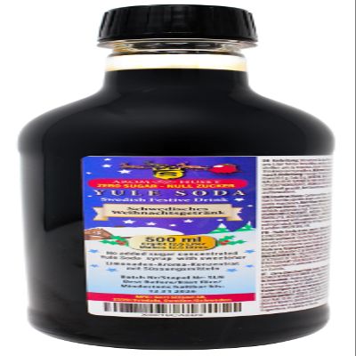 Aromhuset Swedish Yule Julmust Soda Concentrate 500 ml - Zero Sugar - Make 12.5 Litres of Sugar-Free Soft Drink by Adding Carbonated Water  Added Taste of Hops and Malt