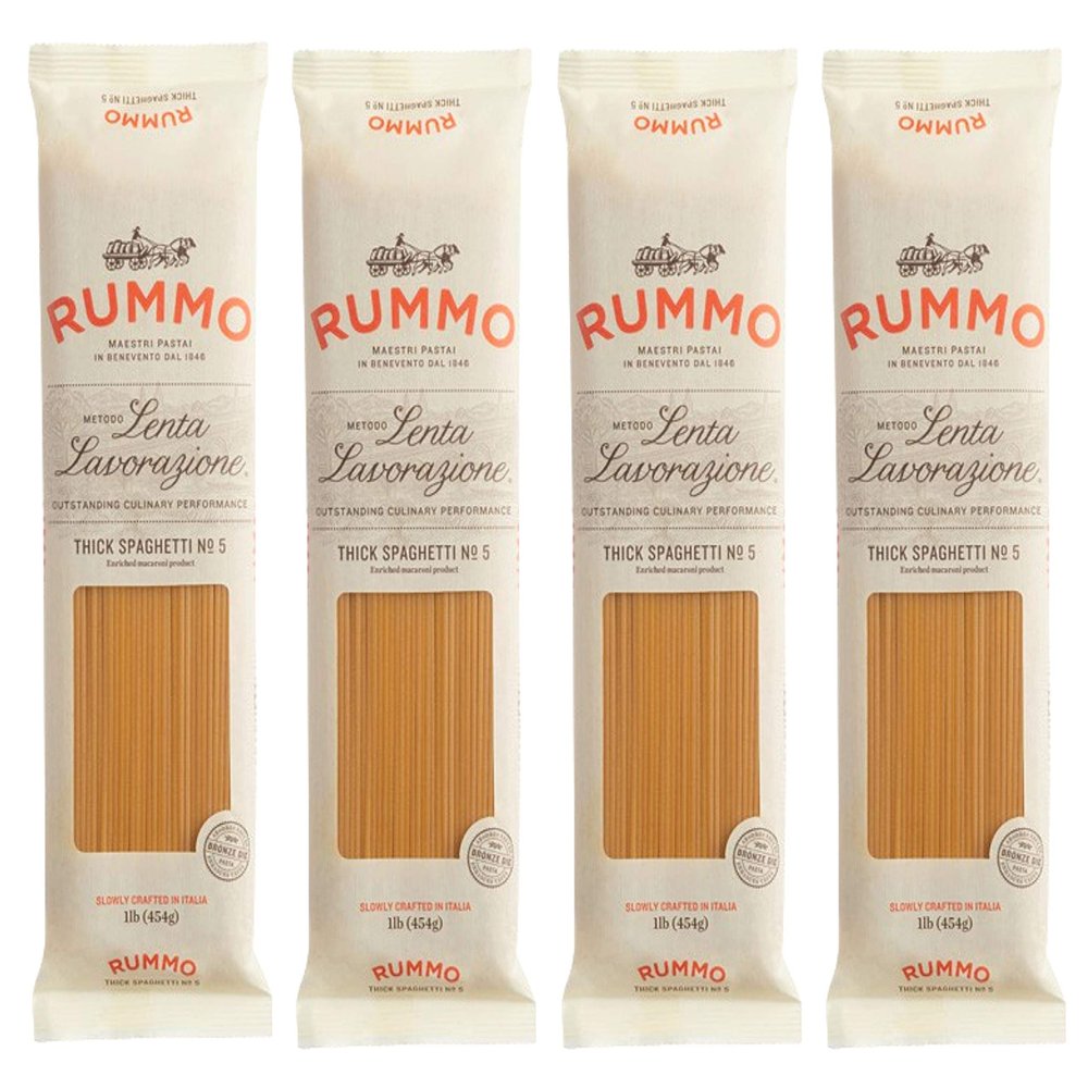 Rummo Lenta Lavorazione Thick Spaghetti No. 5, 1 pound (Pack of 4)