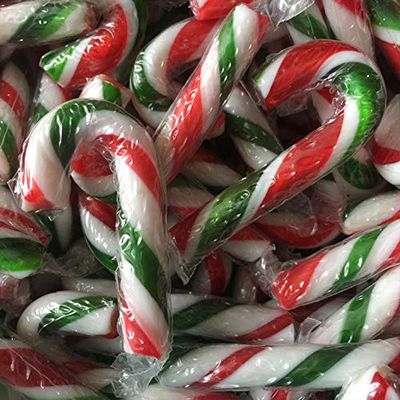 100 PCS MINI Peppermint Christmas Candy Canes 500g