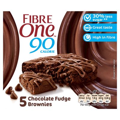 Fibre One Chocolate Fudge High Fibre Brownies 5 x 24g,
