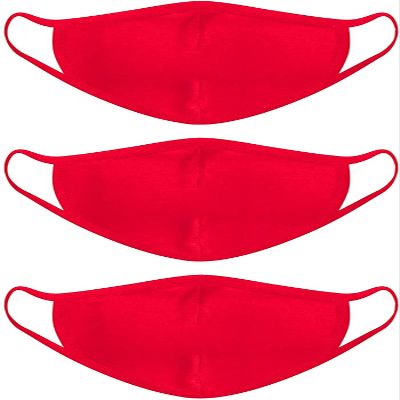 Carteyna Cotton Face Mask 2 Layer - Unisex for Dust and Pollution Protection, Washable, Reusable Cotton Fabric (3, Red)