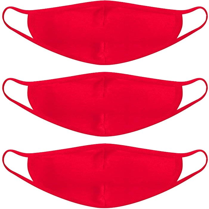 Carteyna Cotton Face Mask 2 Layer - Unisex for Dust and Pollution Protection, Washable, Reusable Cotton Fabric (3, Red)