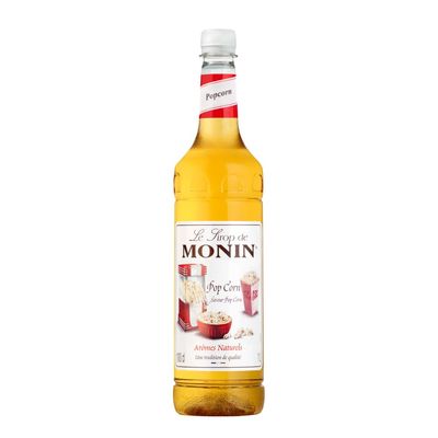 MONIN Premium Popcorn Syrup 1L for Coffees, Frappes and Cocktails. Vegan-Friendly, Allergen-Free, 100% Natural Flavours and Colourings