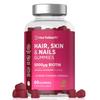 Hair Skin and Nails Vitamins | 5000mcg Biotin | Hair Growth Vitamins | with Added Zinc, Vitamin C, E & More! 60 Vegan Gummies | Supplement for Women and Men | by Horbaach view 1