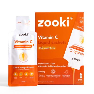 Zooki Liposomal Vitamin C 1000mg Liquid  4X Higher Absorption  Great Taste, Sugar Free, Vegan  Alternative to High Strength Vitamin C Tablets  Immune System  Energy (Citrus Orange, 14 Servings)