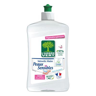 L'Arbre Vert Washing-Up Liquid for Sensitive Skin - 500 ml