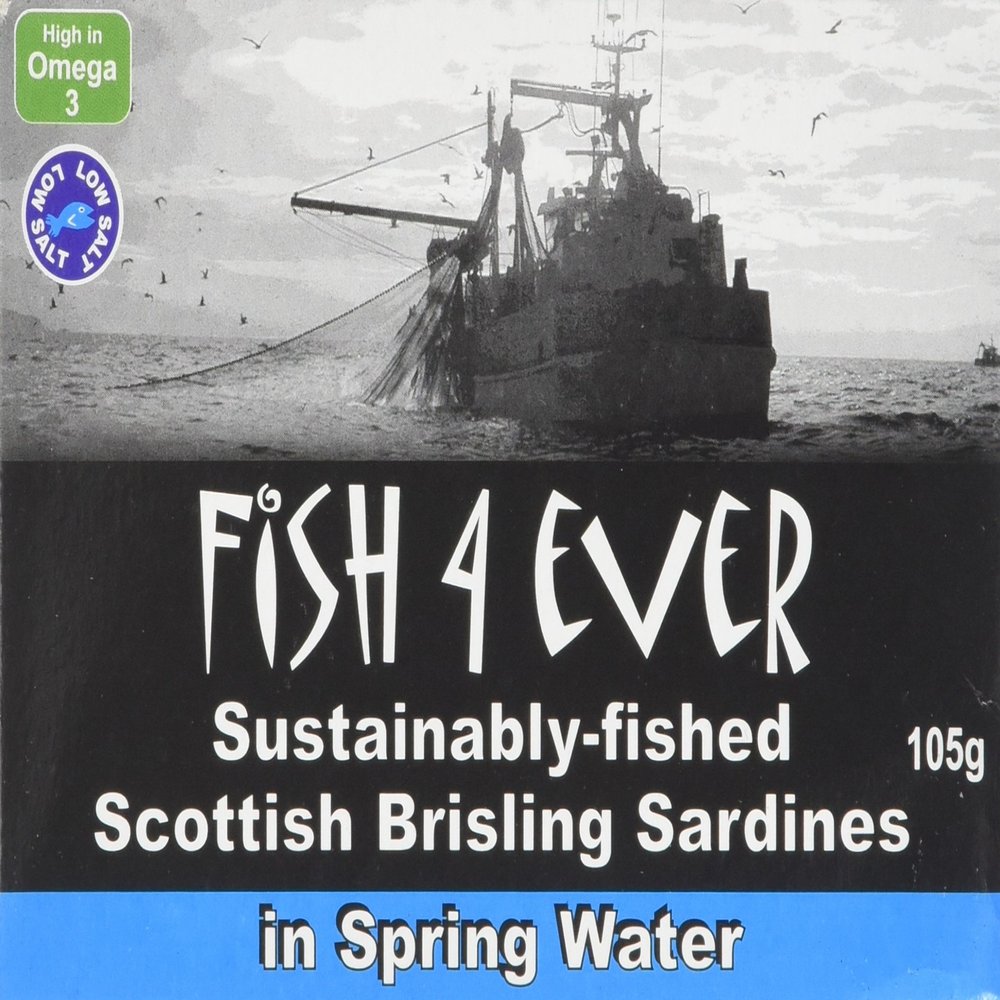 Fish 4 Ever Brisling Sardines in Spring Water (105g)