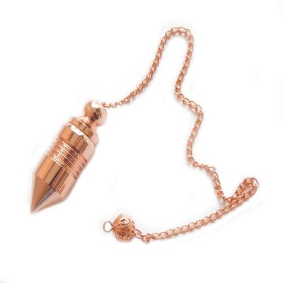 Myhealingworld Pointed Cone Bullet Design Openable Copper Metal Pendulum. Healing Reiki Pendulum for Dowsing, Divination & Spiritual Meditation.