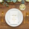 100 Pack White Napkins for Wedding Reception with Gold Foil Scalloped Edges, Always and Forever (3-Ply, 4 x 8 in) view 2