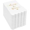 100 Pack White Napkins for Wedding Reception with Gold Foil Scalloped Edges, Always and Forever (3-Ply, 4 x 8 in) view 3