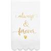 100 Pack White Napkins for Wedding Reception with Gold Foil Scalloped Edges, Always and Forever (3-Ply, 4 x 8 in) view 4