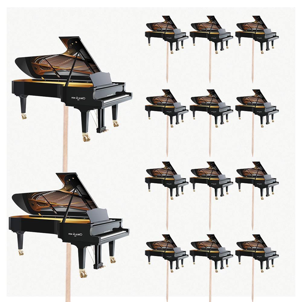 AK Giftshop Piano Birthday Party Food Cupcakes Picks Decorations Toppers (pack of 14)