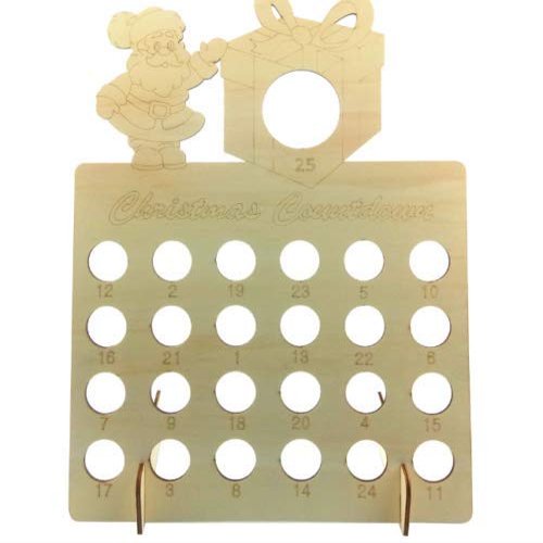 EliteKoopers 1Pcs Wooden Advent Calendar Fits Terry Chocolate Orange & Ferrero Rocher For Decoration