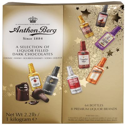 Anthon Berg - Chocolate Liqueurs - Famous Liqueur Brands - 64 bottles 1000g - With a Delicious Liquid Filling