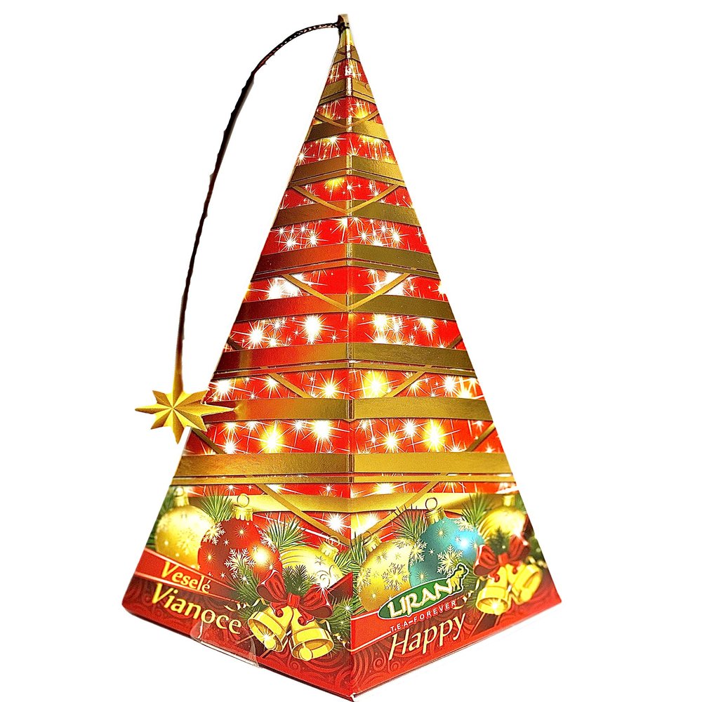 Gift Tea Pyramid Christmas Happy Black Tea with Apple and Cinnamon Flavors Liran