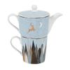 Portmeirion Sara Miller Frosted Pines Christmas Tea for One Set view 2