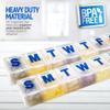 MEDca Extra Large Pill Organizer, 7 Day Medication Box, Weekly Planner, BPA Free, Jumbo Blue Letters, Braille, Transparent Lids view 3