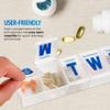 MEDca Extra Large Pill Organizer, 7 Day Medication Box, Weekly Planner, BPA Free, Jumbo Blue Letters, Braille, Transparent Lids view 4