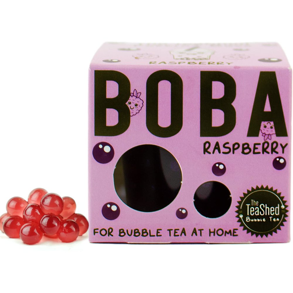 The TeaShed Popping Boba Raspberry | 1 x 150 Grams | 3 Servings | Make Bubble Tea at Home