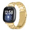 MVRYCE Versa 3 Smartwatch Band, Solid Stainless Steel Watchband with Folding Clasp Accessory Straps Replacement Business Wristbands Compatible for Versa 3/Sense for Women Men (Gold) view 1