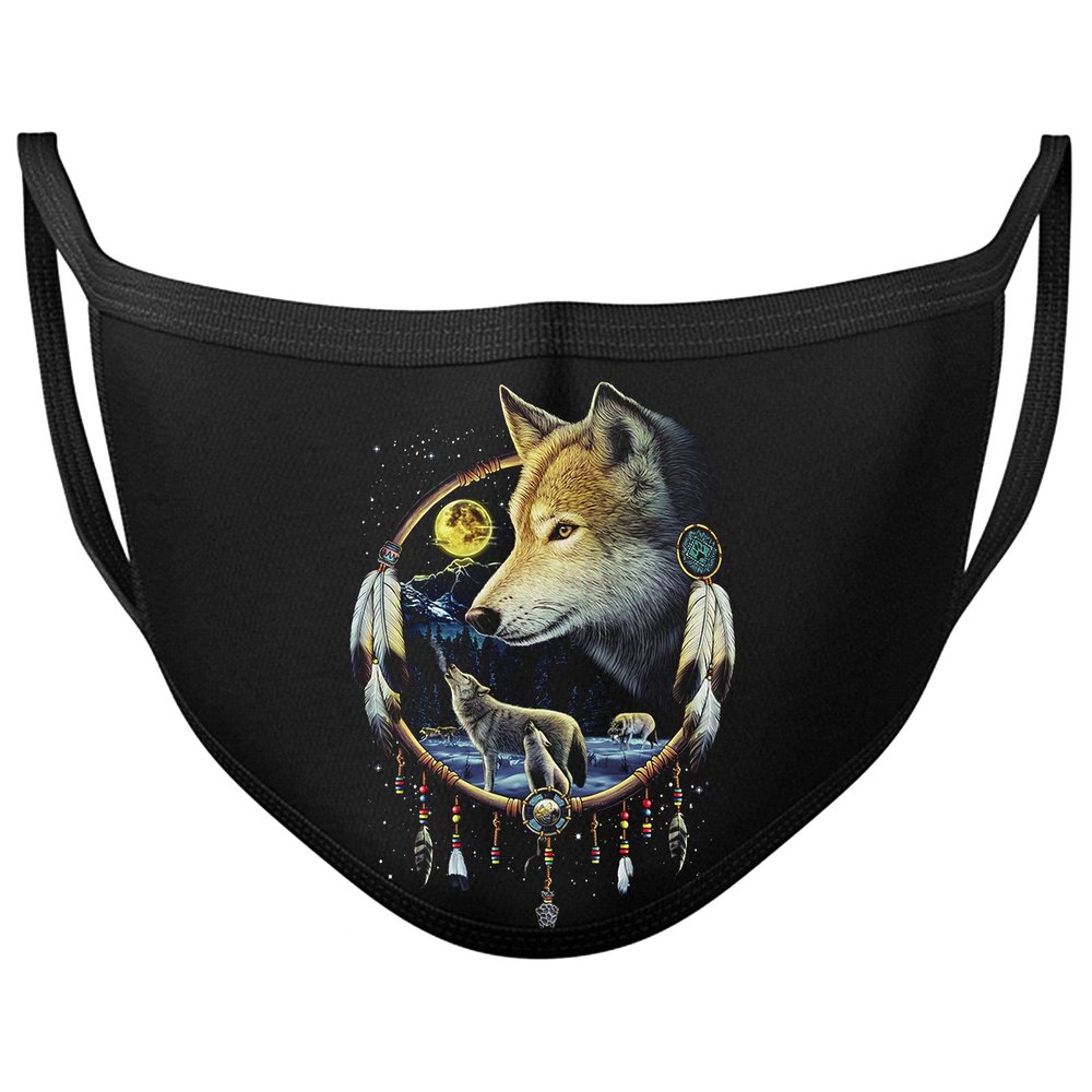 Darkwear Dragon Skull Biker Goth Fashion Mask (Wolf howl)