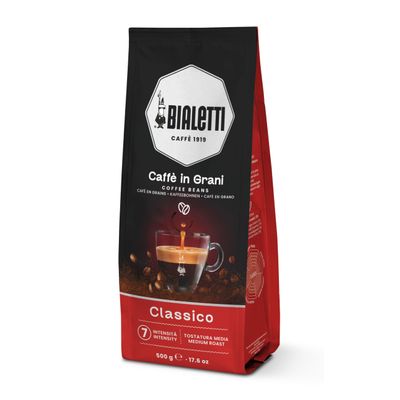Bialetti Whole Bean Coffee (Pack of 500g, Classico)