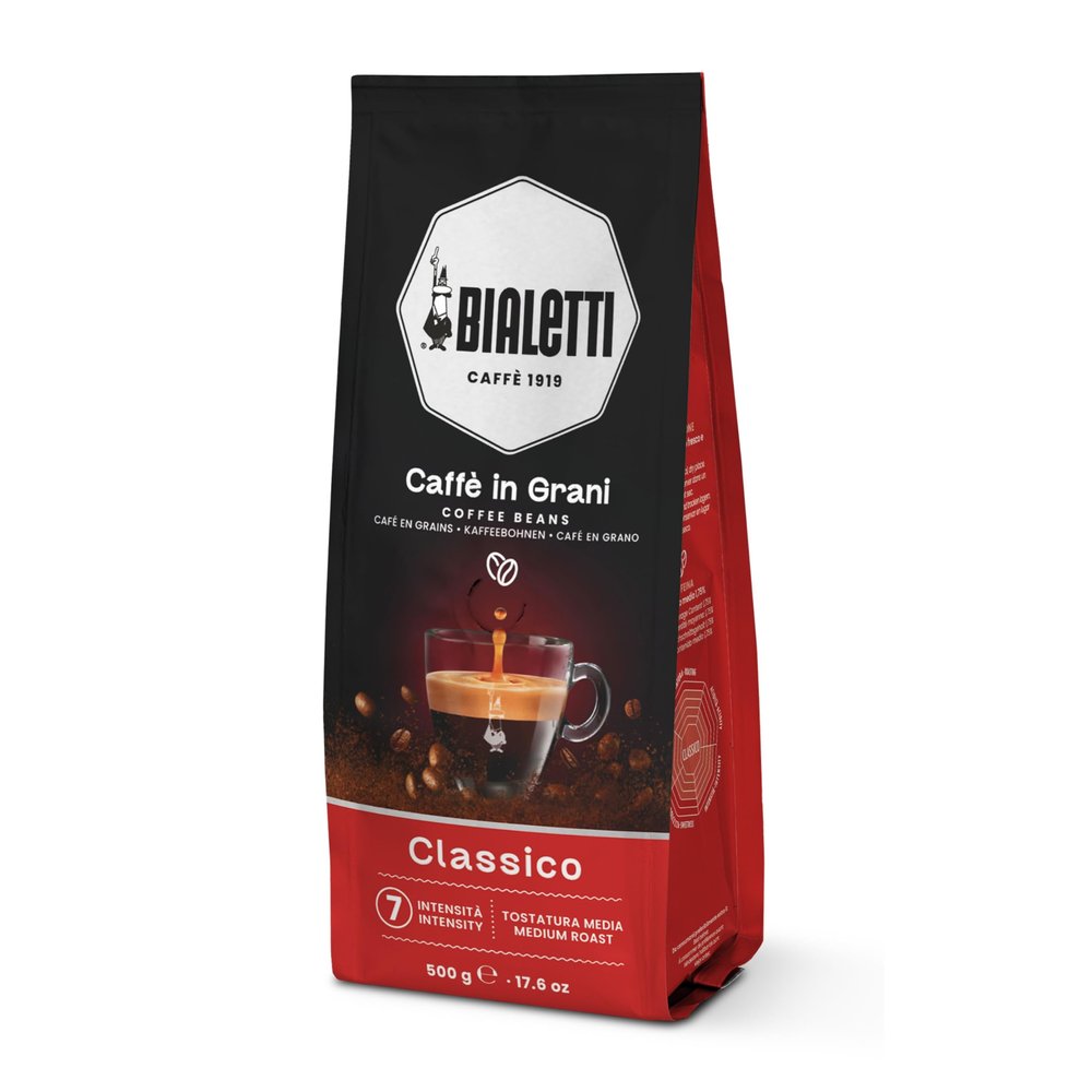 Bialetti Whole Bean Coffee (Pack of 500g, Classico)