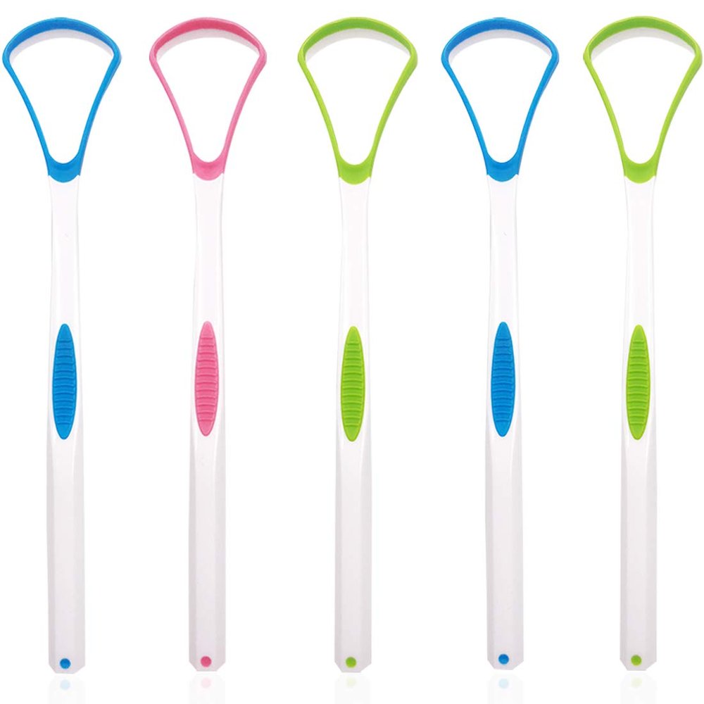 5Pcs Tongue Scraper Cleaner ZSWQ-Tongue Scraper Tongue Brush,Portable Tongue Scraping Brush Scrubber Dental Tools for Healthy Oral Care Mouth Hygiene - Convenient & Safe
