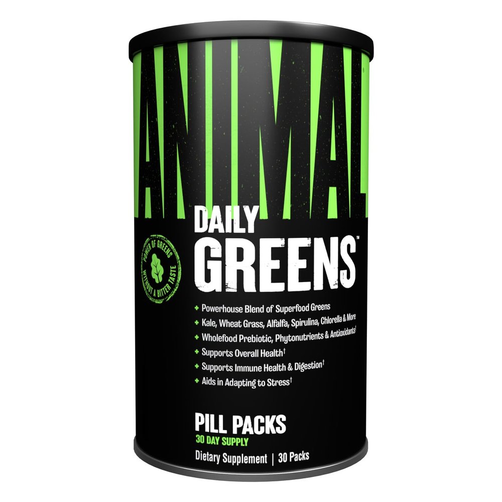 ANIMAL Greens PAK  Your Green Helpers & Daily dose of Green superfood  with spirulina, chlorella & maca for Energy, Immune System, Digestion & Well-Being  30 Packs