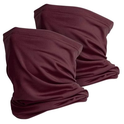 Snood Face Mask UK MADE Snoods for Men, Women - x2 Windproof Scarf Mask Face Covering Polyester Burgundy