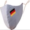 Touchstone Kids German Deutsch Flag embroidered 3 layer cotton face masks reusable machine washable adjustable for children. (Pack of 1). Denim Blue view 1