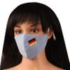 Touchstone Kids German Deutsch Flag embroidered 3 layer cotton face masks reusable machine washable adjustable for children. (Pack of 1). Denim Blue view 2