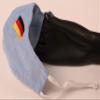 Touchstone Kids German Deutsch Flag embroidered 3 layer cotton face masks reusable machine washable adjustable for children. (Pack of 1). Denim Blue view 3