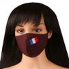 Touchstone Kids French Flag embroidered 3 layer cotton face masks reusable machine washable adjustable for children. (Pack of 1). Dark Brown view 2