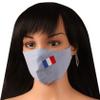 Touchstone French Flag embroidered 3 layer large size cotton face masks reusable machine washable adjustable for men, women. (Pack of 1). Denim Blue view 2