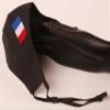 Touchstone French Flag embroidered 3 layer large size cotton face masks reusable machine washable adjustable for men, women. (Pack of 1). Black view 3
