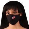 Touchstone Kids American US Flag embroidered 3 layer cotton face masks reusable washable adjustable for children. (Pack of 1). Black view 2