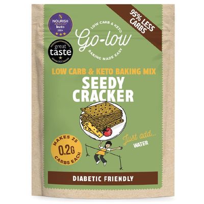 GO LOW seedy Cracker Mix - low carb & Keto - 0.2g carbs per cracker | High fibre | Protein | Diabetic friendly | Gluten free | Paleo | Vegan friendly