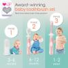 Cherish Baby Care 0-2 Years Toothbrush Kit - Safety-Tested & BPA-Free 3-Pack (Finger, Silicone, Toddler Toothbrushes) - Baby's First Toothbrush Kit (Pink) view 2