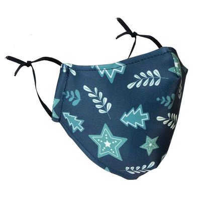 Delfina Stay Safe Reusable Face Mask Protection Washable Mouth & Nose Shield Breathable Anti Smoke Pollution Bike Motorcycle Sport (Christmas Tree)