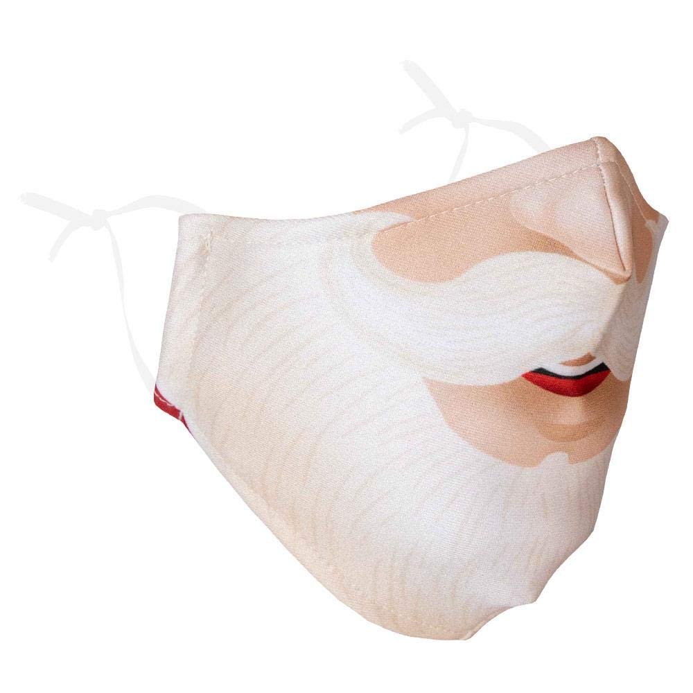 Delfina Stay Safe Reusable Face Mask Protection Washable Mouth & Nose Shield Breathable Anti Smoke Pollution Bike Motorcycle Sport (Stylised Santa)