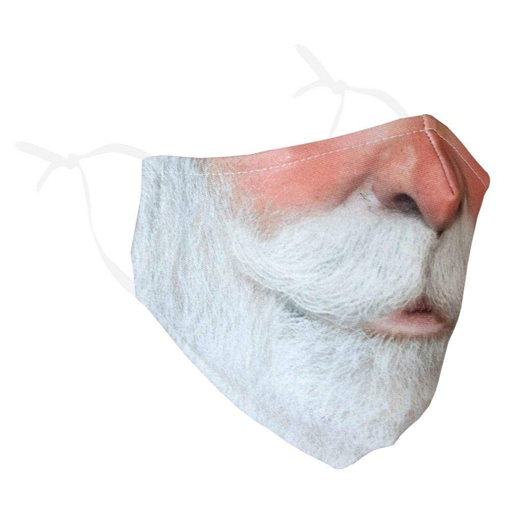 Delfina Stay Safe Reusable Face Mask Protection Washable Mouth & Nose Shield Breathable Anti Smoke Pollution Bike Motorcycle Sport (Santa)