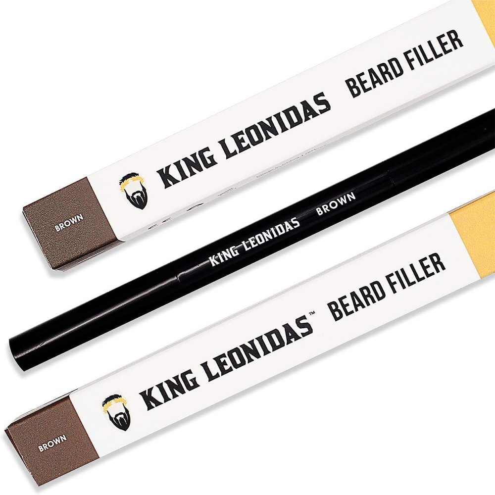 King Leonidas - Beard Pencil Filler for Men - Brown - Water-Resistant Liner Pen for Marking & Detailing Patchy Beards - Mens Shaper & Definer - Facial Hair Darkener for Natural Look