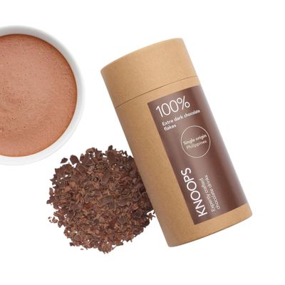 Knoops Dark Hot Chocolate Flakes, 100% Philippines Extra Dark Luxury Hot Drinking Chocolate, Delicious Cocoa Drink with Real Choc Flakes, All Natural Vegan Ingredients, 250 g, Equal to 8 Sachets